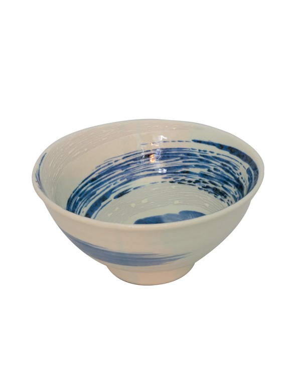 Cuenco de porcelana blanco azul 9cm