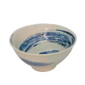 Cuenco de porcelana blanco azul 9cm