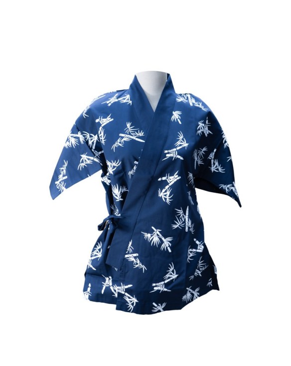 kimono yukata azul con bambu
