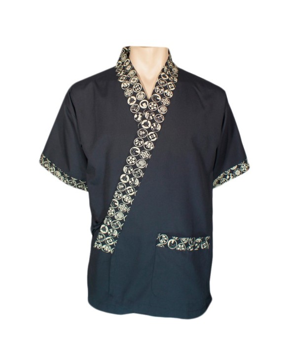 kimono yukata negra tapeta circulos