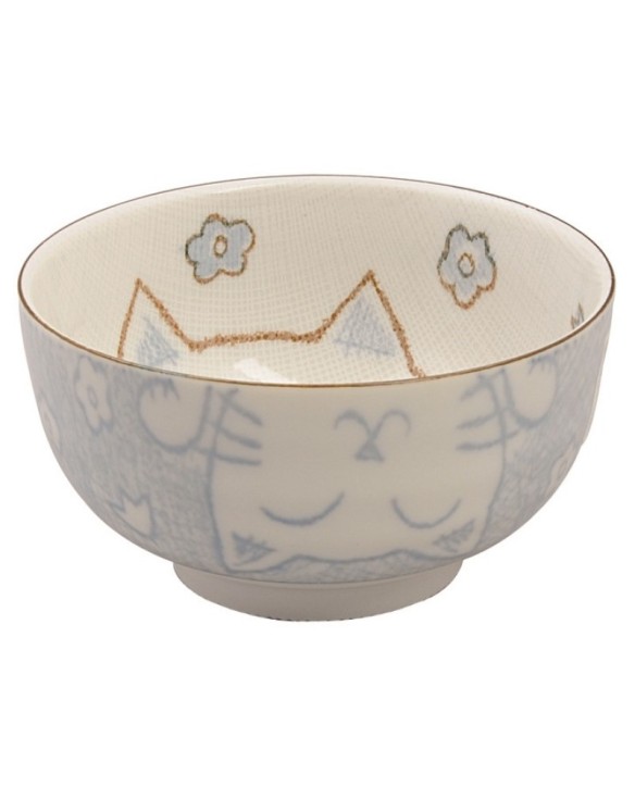 Cuenco de porcelana gato azul 7cm