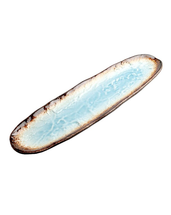 Plato Ovalado de Porcelana 41x11,5cm - Yaketa turquesa