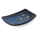 Plato rectangular de porcelana soshun azul 15cm