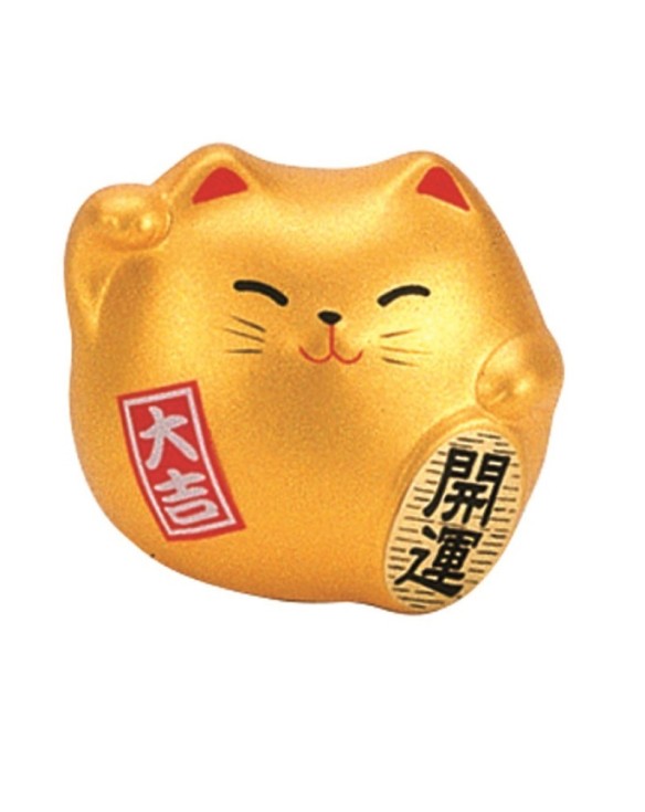 Gato 5cm "dorado". Buena fortuna