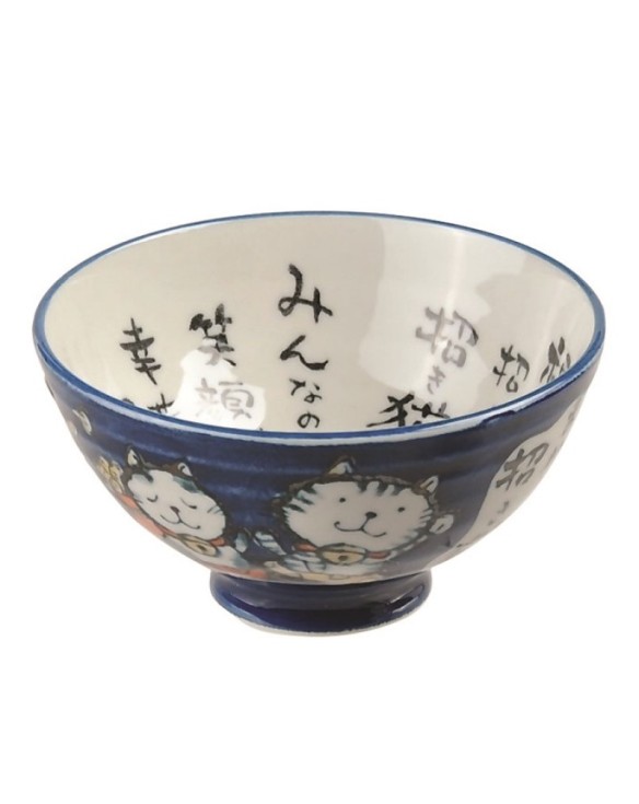 Cuenco de porcelana gato letras azul 6cm