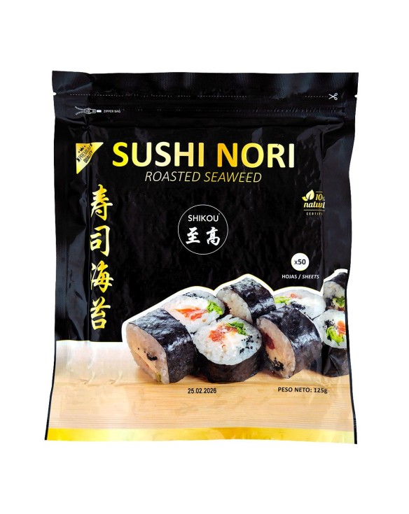 Alga nori sushi premium 50 hojas (SHIKOU) 125g