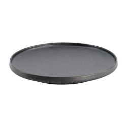Plato redondo de porcelana yuzu negro 20,5cm Plato redondo de porcelana...