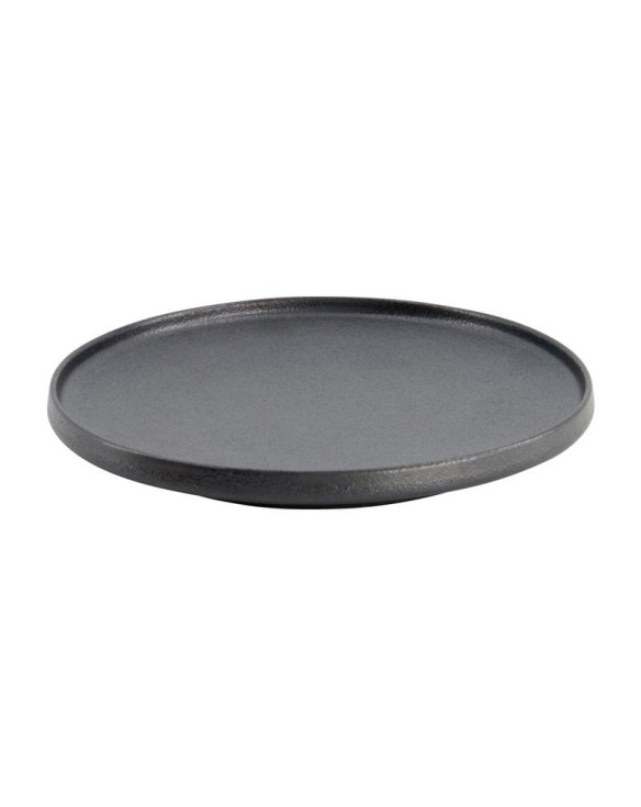 Plato redondo de porcelana yuzu negro 20,5cm