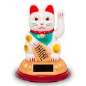 Figura Solar "Gato de la suerte blanco" 8cm