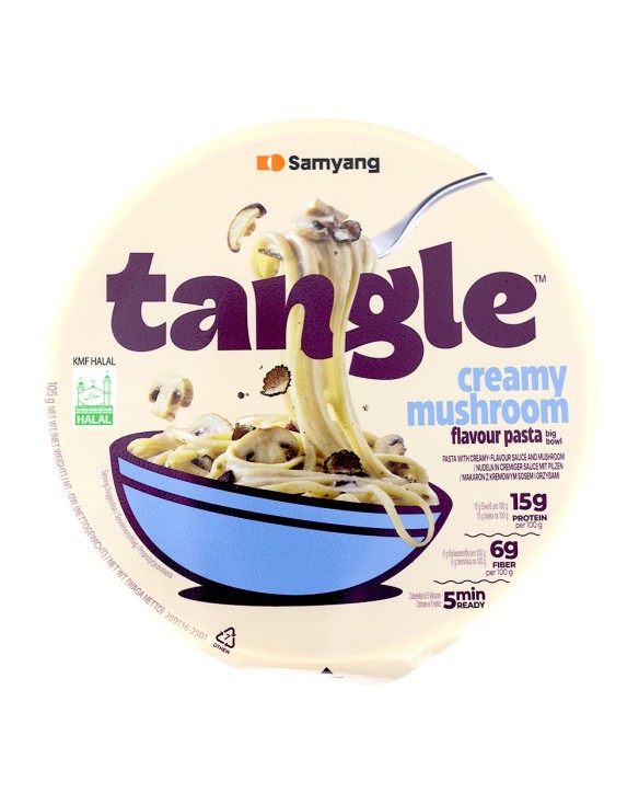 Fideos tangle con salsa cremosa de champiñones (SAMYANG) 105g