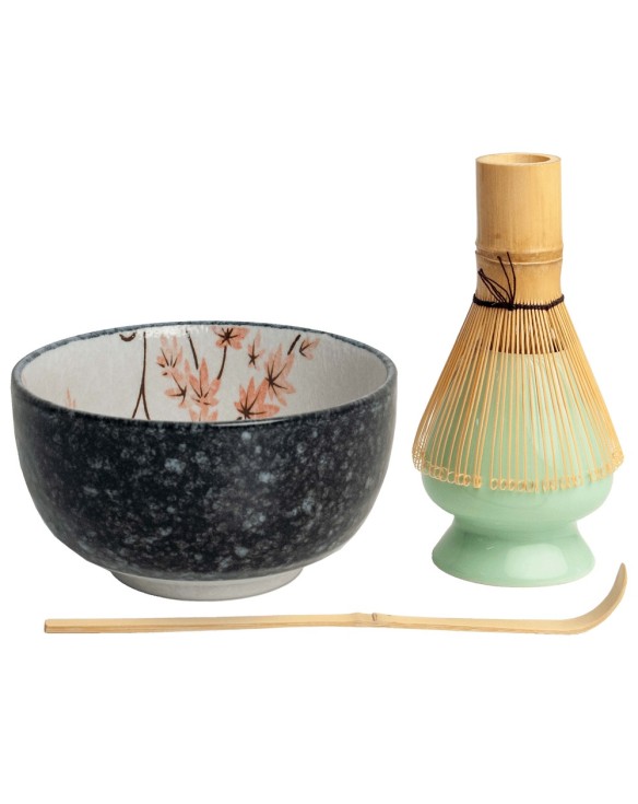 SET para Té: Cuenco, escobilla, soporte y cuchara. "Maple leaf" 13x7CM