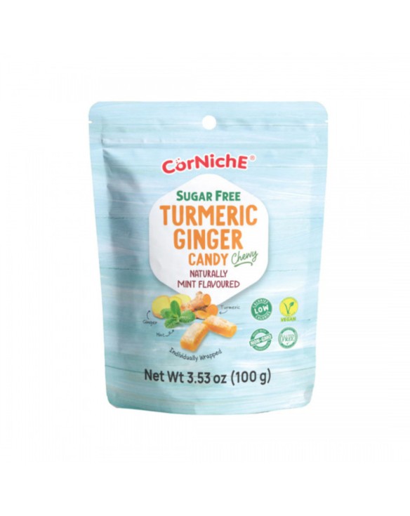 Caramelo masticable de cúrcuma, jengibre y menta (CORNICHE) 100g