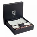 Set 2 Platos Porcelana, 2 Salseras Porcelana y 2 Palillos "Soshun"