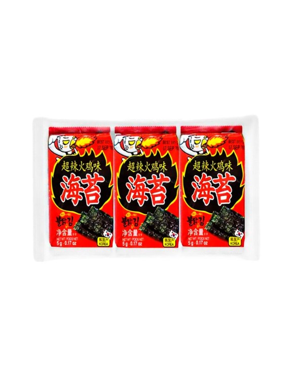 Algas Nori GIM Picantes para Snack 3 Paquetes