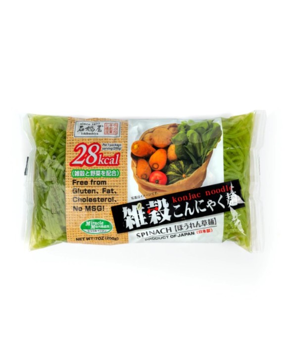 Fideos shirataki de espinacas ishibashiya 200g