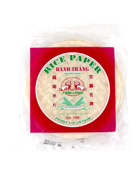Papel de arroz 16cm redondo Twin Lions 400g