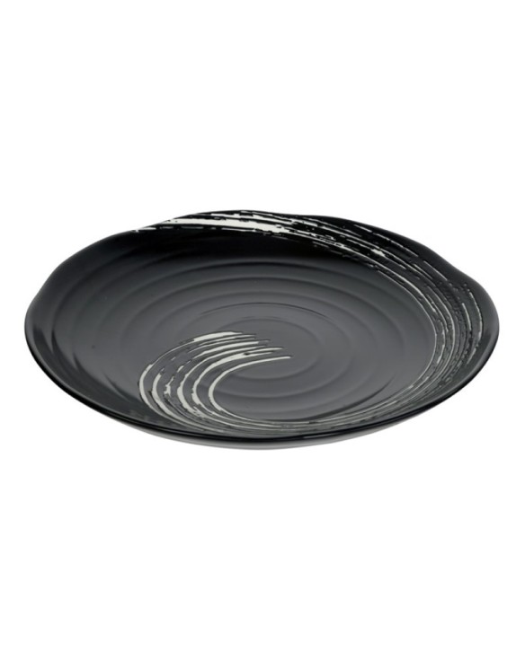 Plato redondo de porcelana black maru 3,5cm