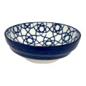 Plato redondo de porcelana con estrella azul para salsa 9,5cm