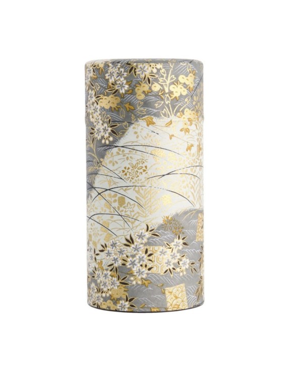 Envase inoxidable en plata-oro para té 200gm