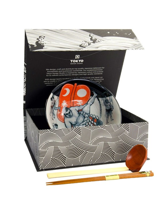 Set "Asakusa": 1 Cuenco 20x7cm, Palillos y Cuchara