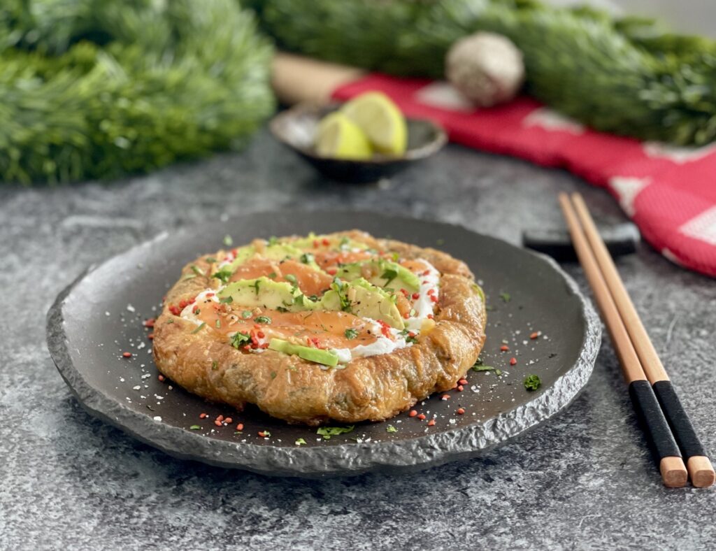 GALETTE DE NAVIDAD CON BASE DE PAPEL DE ARROZ Y ALGA NORI