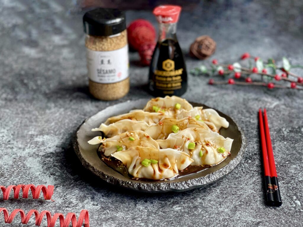 DUMPLINGS DE CERDO Y GAMBAS   (Jiǎozi)